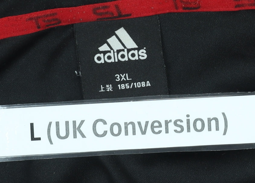 Adidas Men's Red Full Zip Fleece Hoodie L Regular Fit