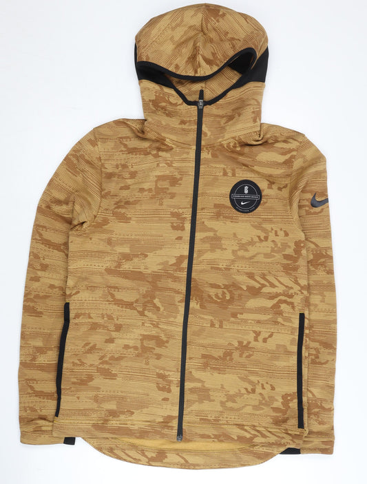 Nike Men's Brown Camouflage Full Zip Basketball Hoodie M Regular Fit