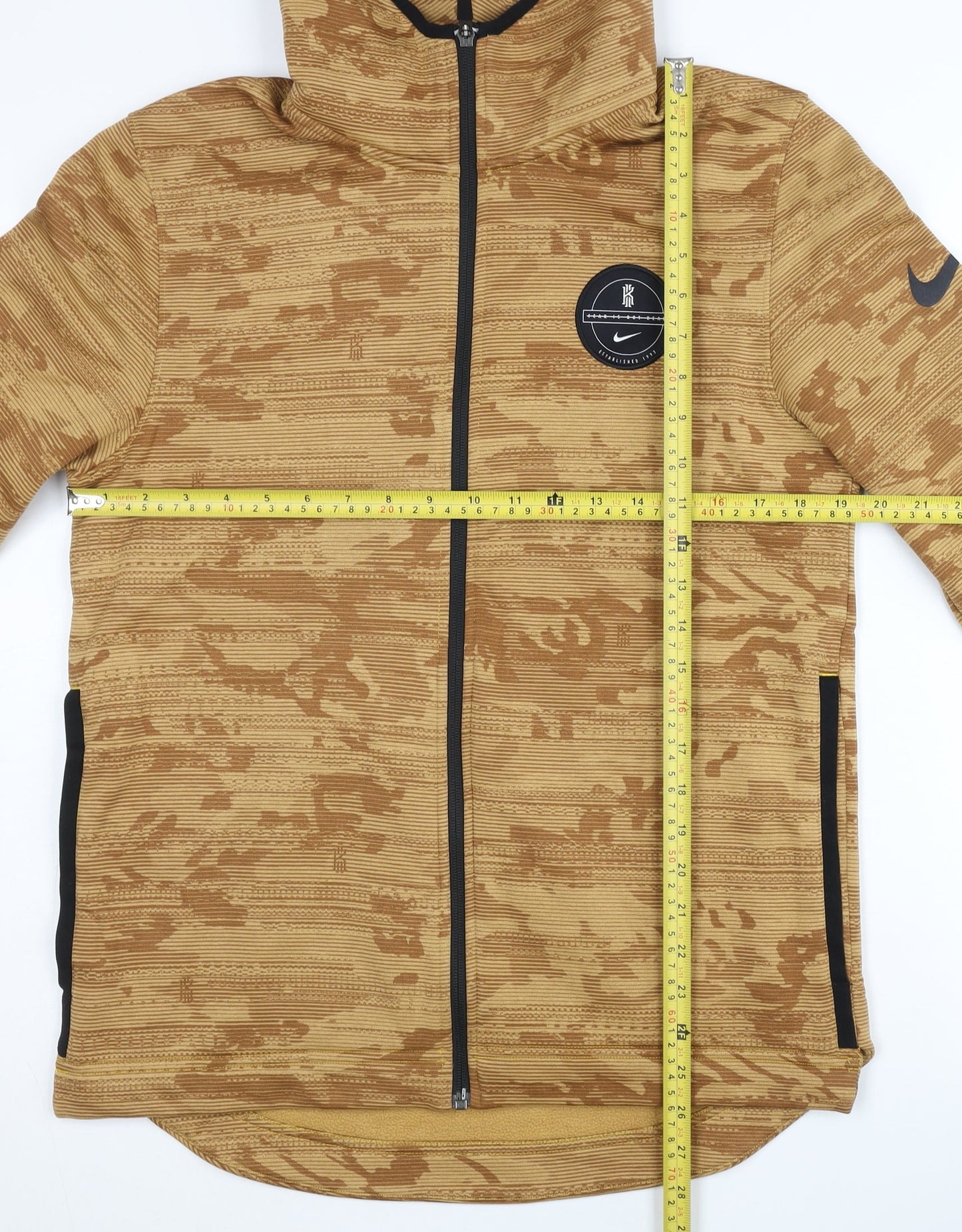 Nike Men's Brown Camouflage Full Zip Basketball Hoodie M Regular Fit