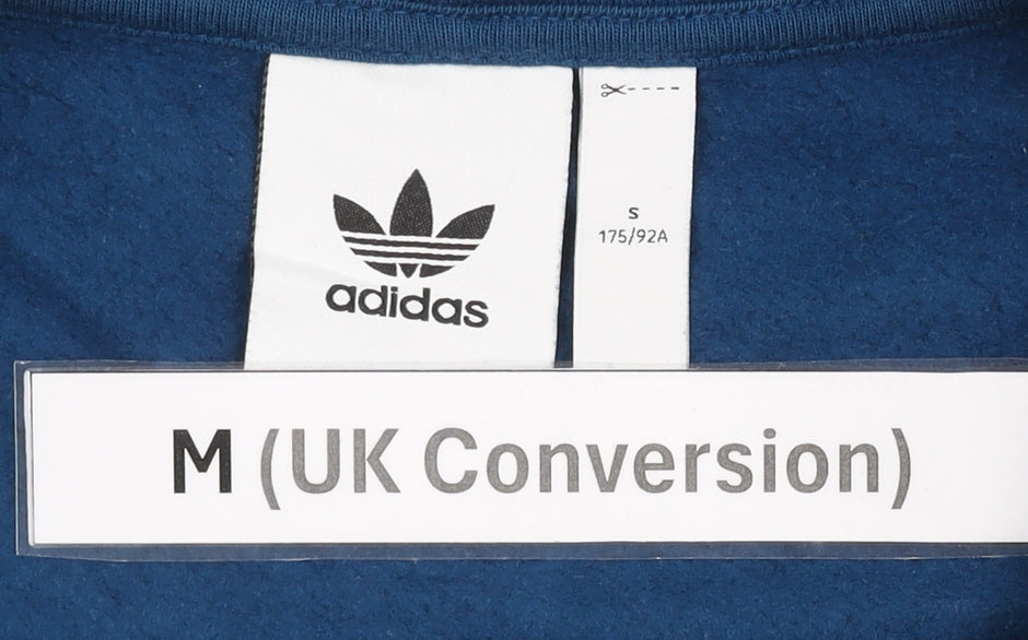 Adidas Men’s Blue Full Zip Hoodie M Regular Fit Long Sleeve