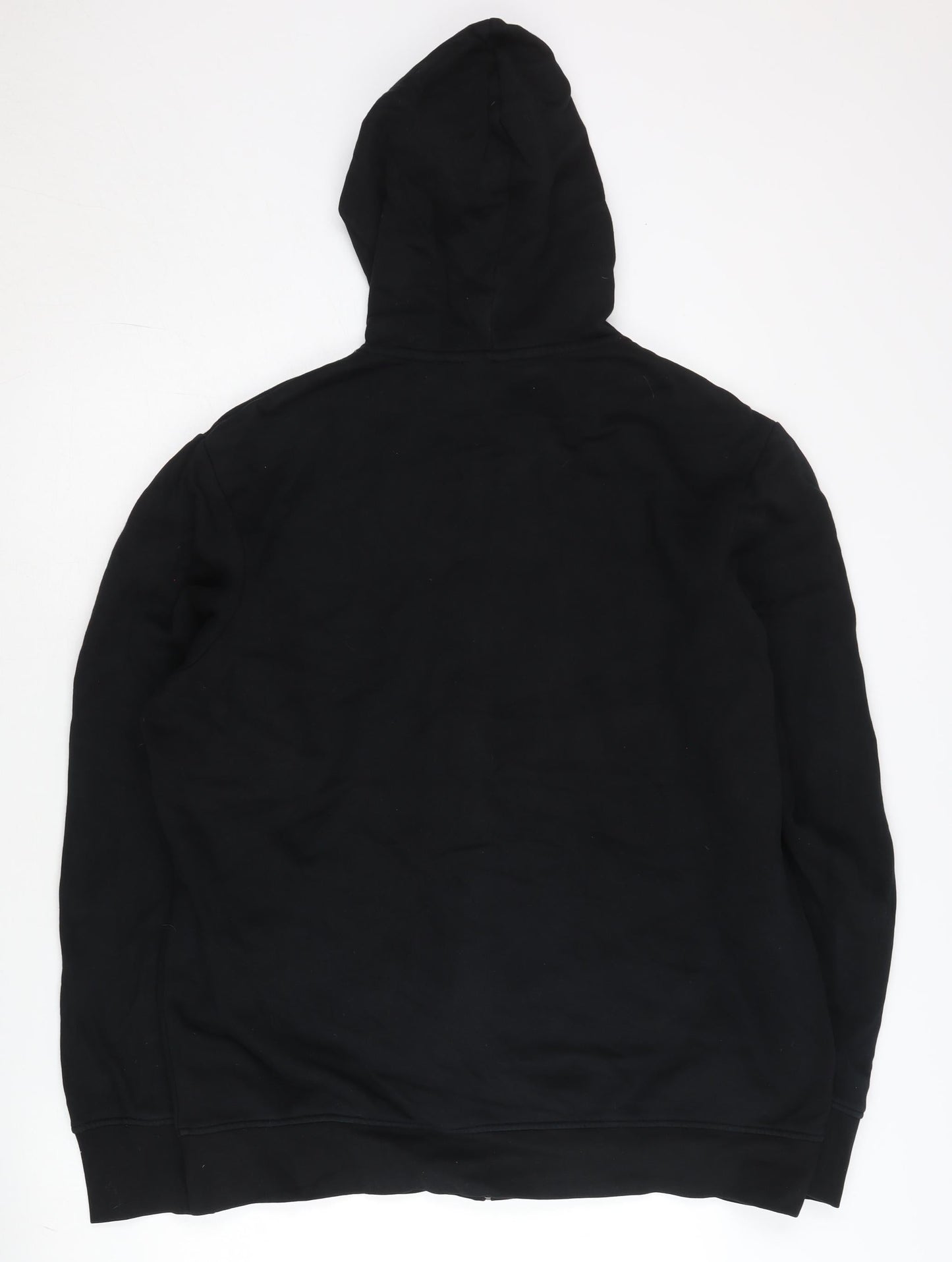 Adidas Men's Black Full Zip Hoodie L Fleece Geometric Pocket Logo
