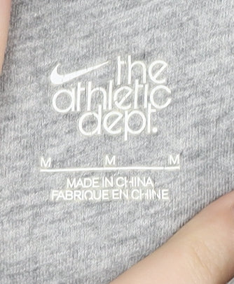 Nike Women's Grey Full Zip Hoodie - M - Cotton, Hooded, Sportswear