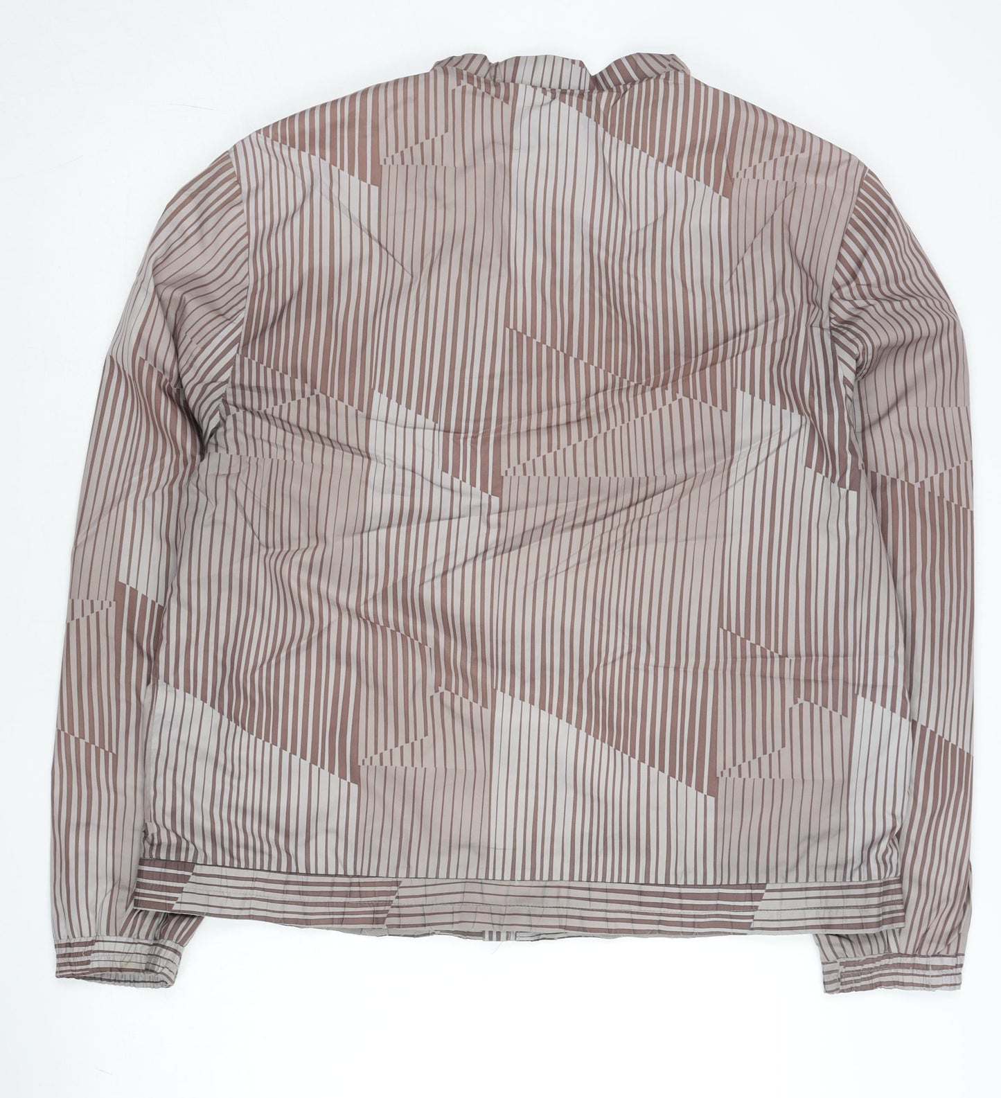 Calvin Klein Men’s Brown Striped L Windbreaker Jacket Polyester