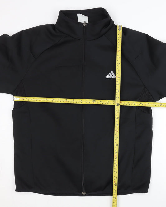 Adidas Men's Black L Track Jacket Softshell Full Zip Lightweight