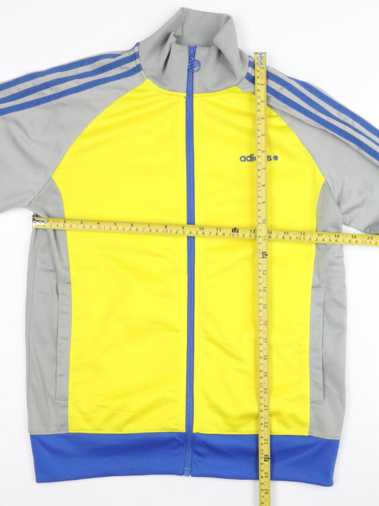 Adidas Neo Men’s Yellow Grey Blue Track Jacket M Full Zip Activewear