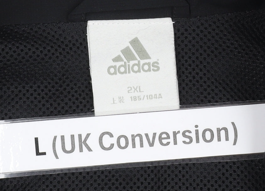 Adidas Men's Black L Track Jacket Softshell Full Zip Sportswear
