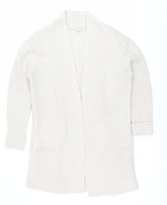 White Stuff Women’s Ivory Chunky Knit Cardigan Size M Winter