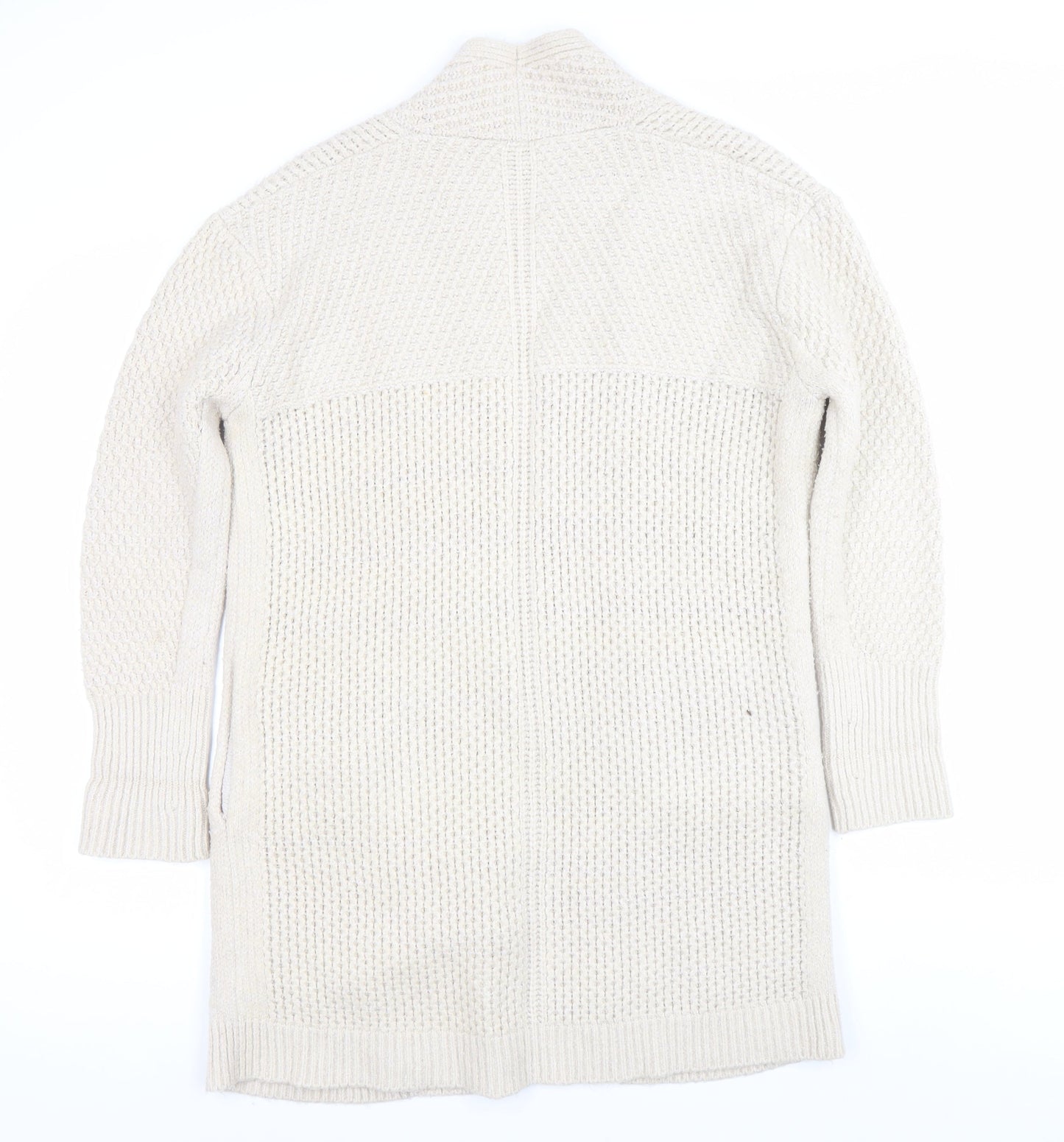 White Stuff Women’s Ivory Chunky Knit Cardigan Size M Winter