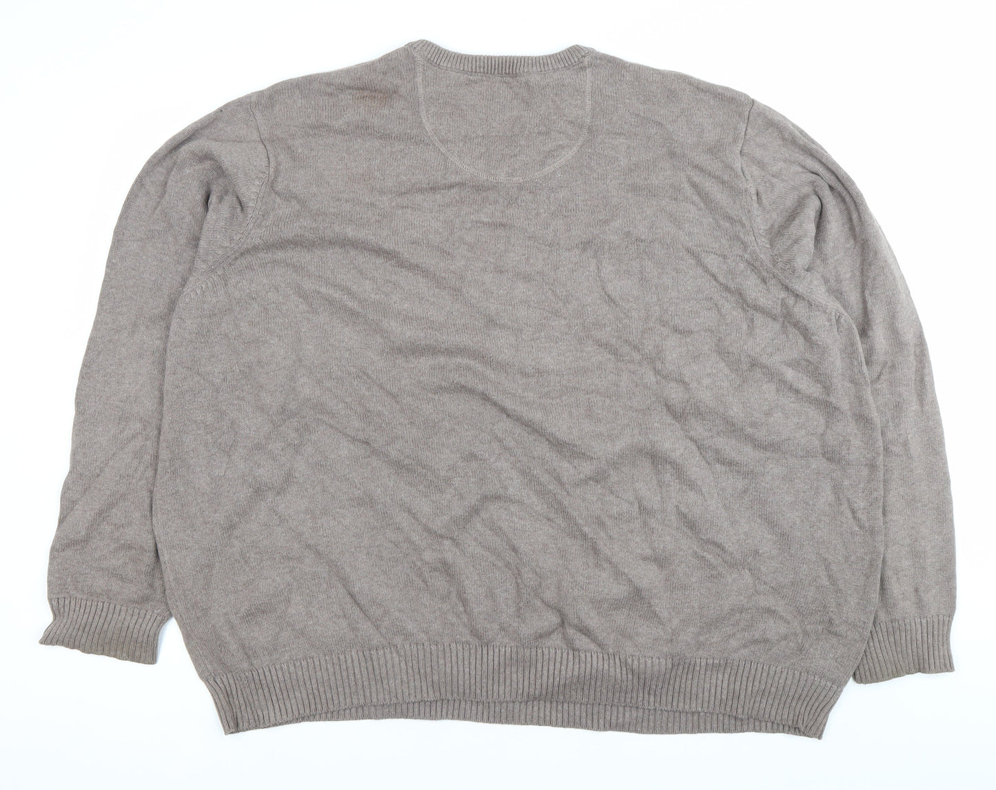 Maine New England Men’s Brown 4XL Cotton V-Neck Jumper Knitwear
