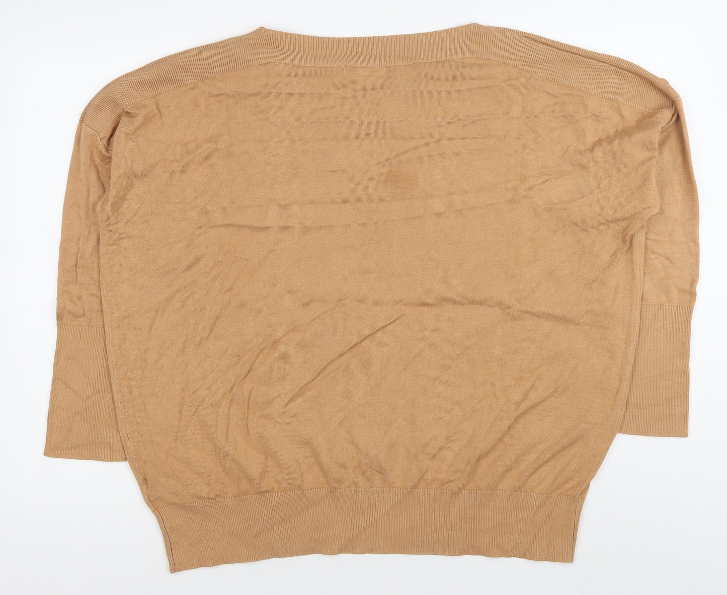 Monsoon Women’s Brown XL Boat Neck 3/4 Sleeve Pullover Jumper