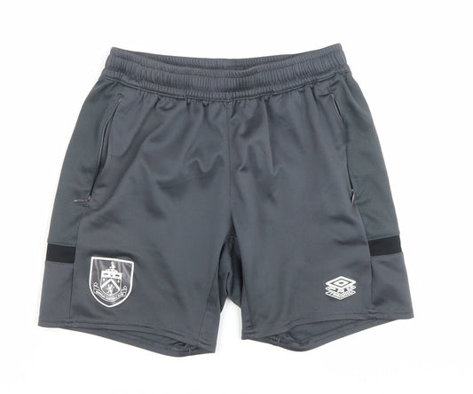 Umbro Boys Grey Athletic Football Shorts Size 158 YXL Burnley FC