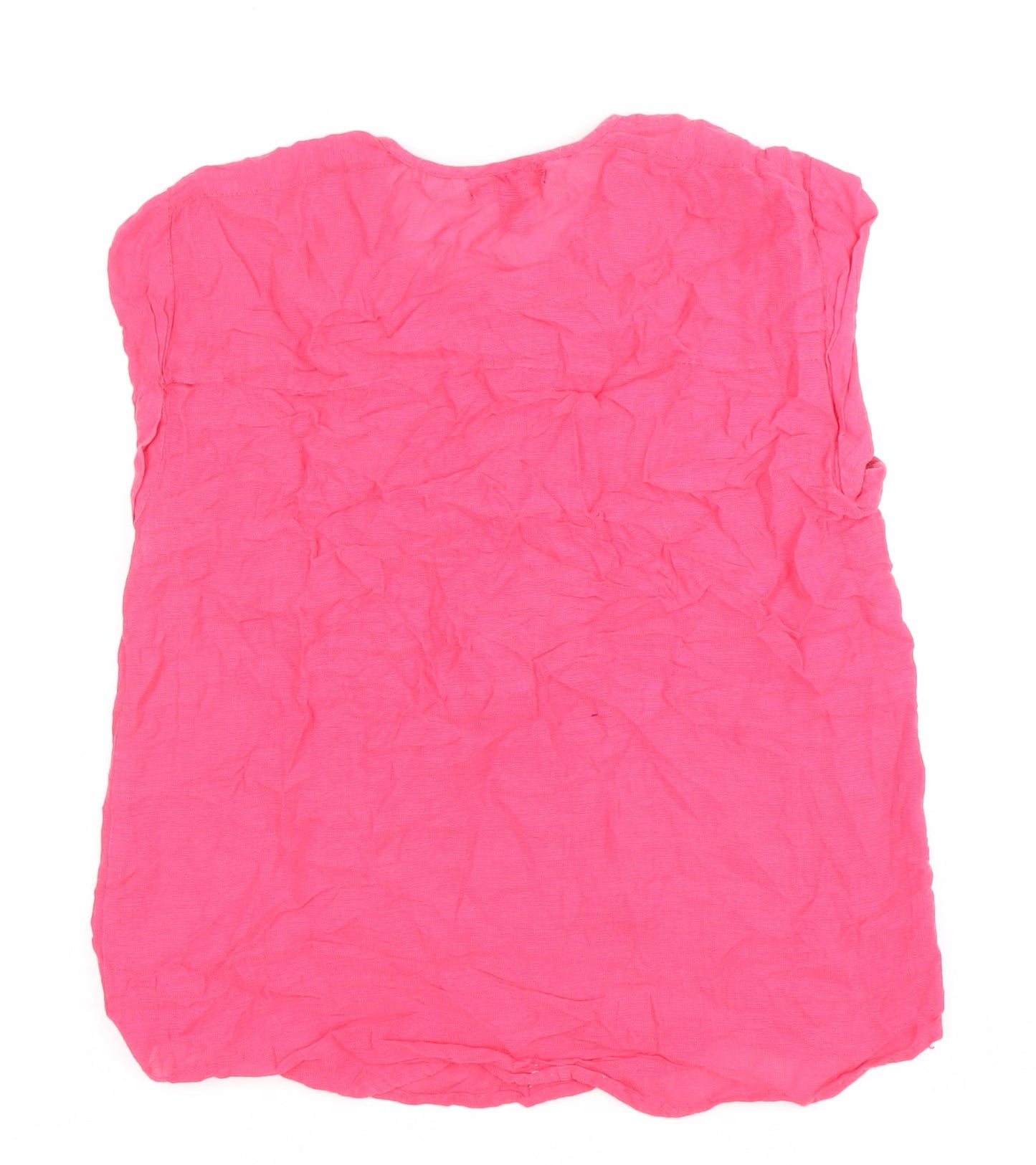 Mango Women’s Pink Sleeveless Tunic Blouse Size 8 Scoop Neck Casual
