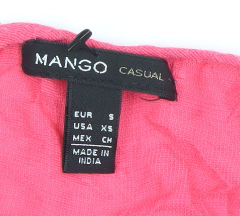Mango Women’s Pink Sleeveless Tunic Blouse Size 8 Scoop Neck Casual