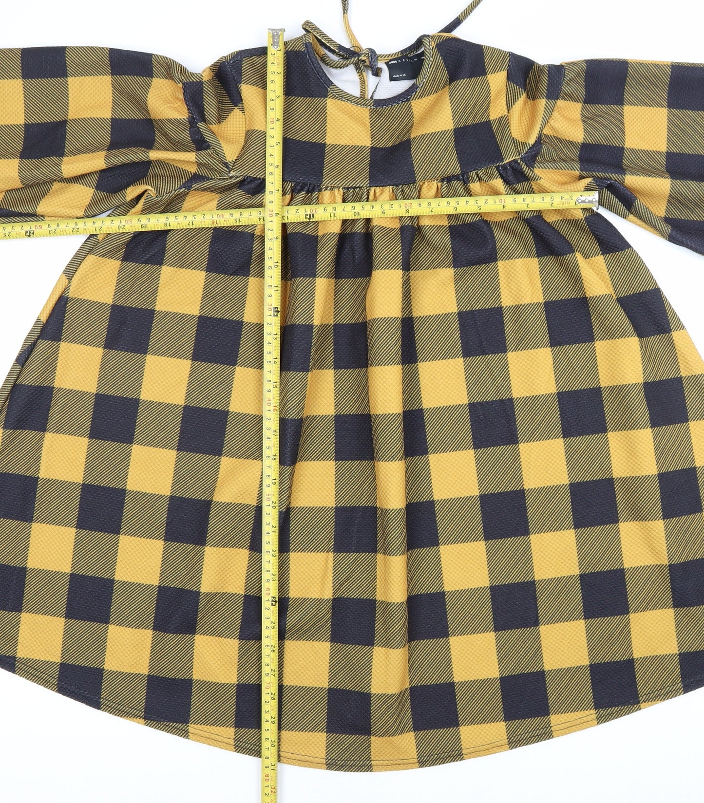ASOS Women’s Multicoloured Check Smock Dress Size 10 Long Sleeve