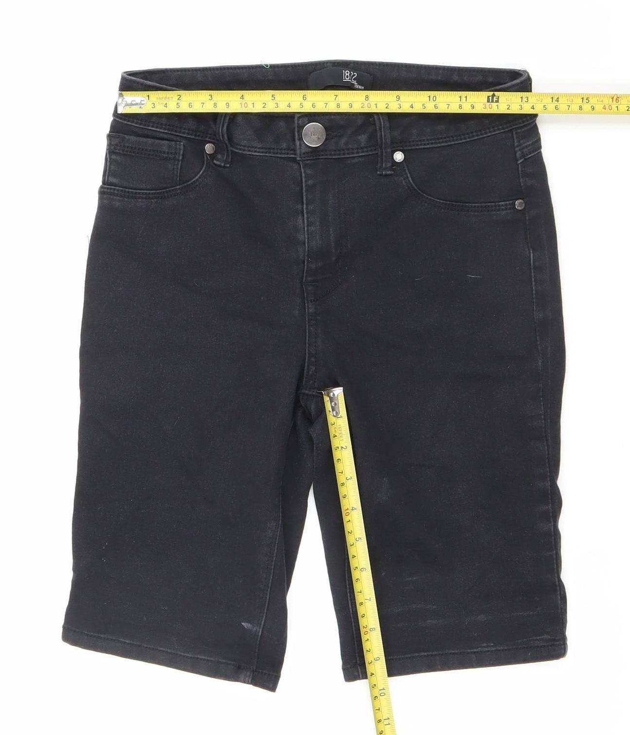 1822 Denim Women's Black Size 8 Bermuda Shorts Stretch Cotton
