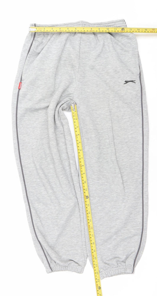 Slazenger Boys Grey Jogger Trousers 13 Years Regular Fit Fleece Sportswear