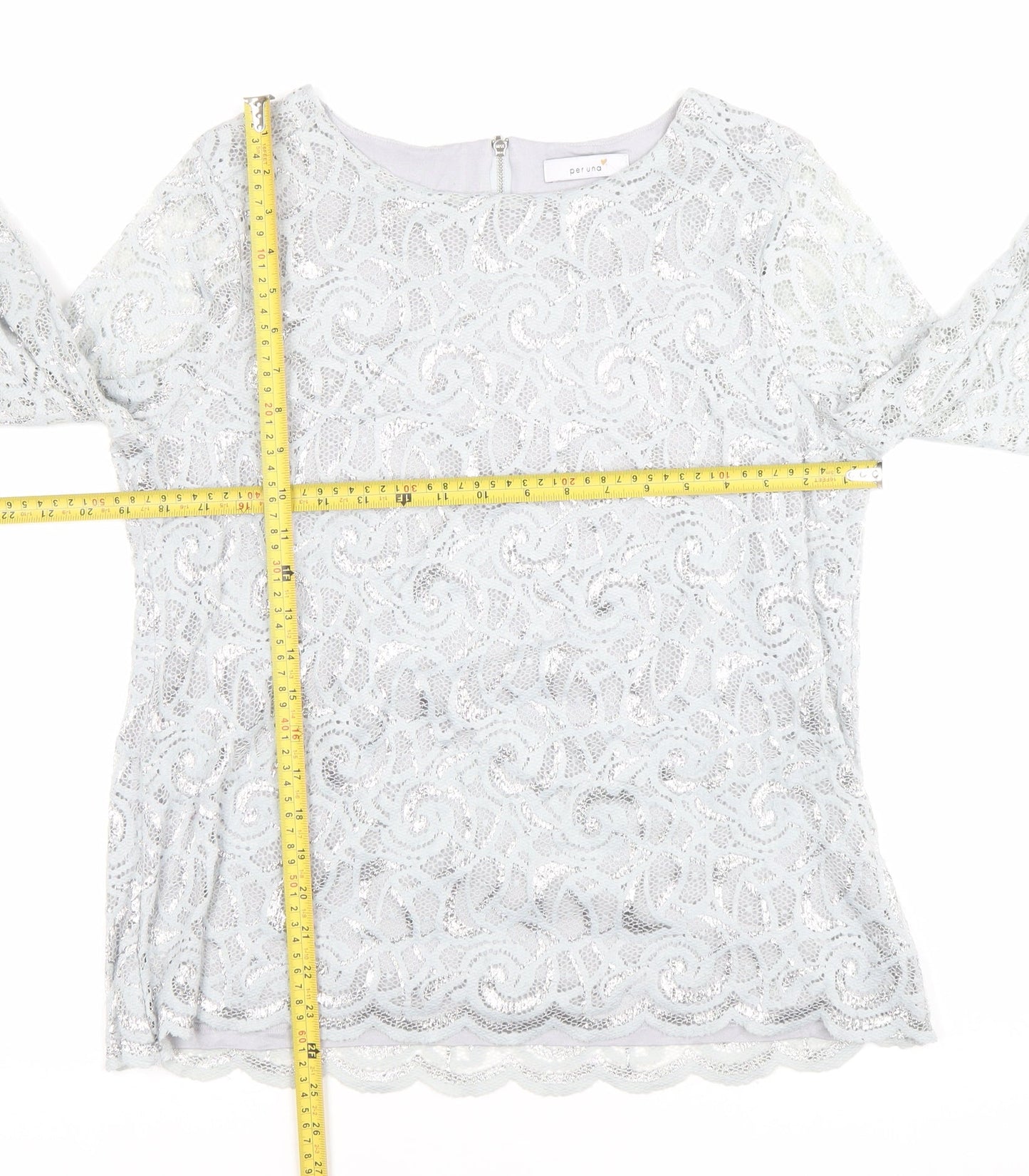Marks and Spencer Women’s Grey Lace Long Sleeve Blouse Size 16
