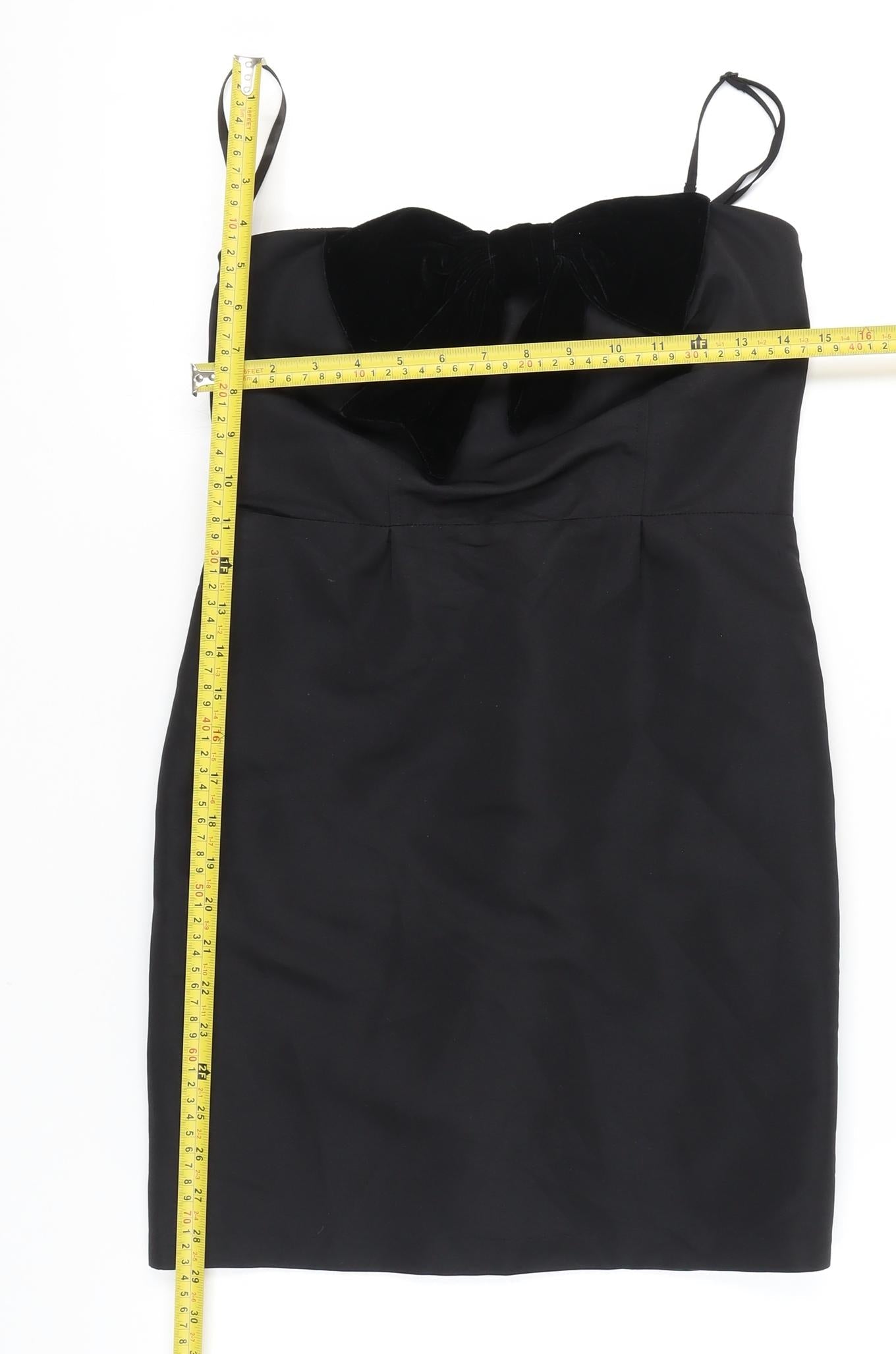 Vila Women’s Black Short Bodycon Bow Party Dress Size S