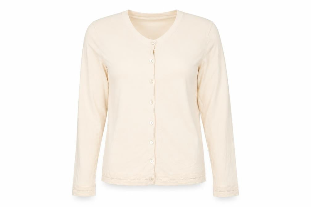 United Colors of Benetton Womens Beige L V-Neck Cardigan 100% Cotton