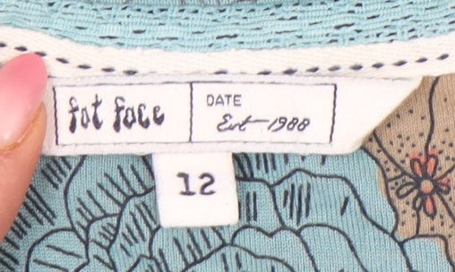 Fat Face Women's Multicoloured Floral A-Line Dress Size 12 Viscose