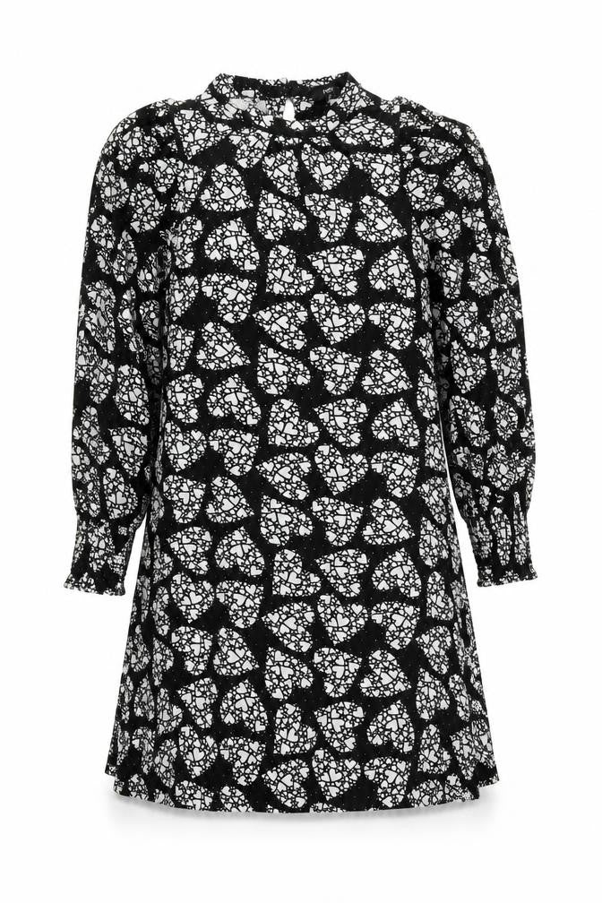 Next Women’s Black Floral Shift Dress Size 12 Knee Length Long Sleeve
