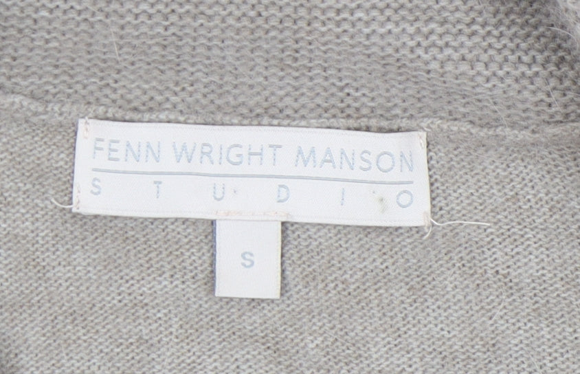 Fenn Wright Manson Women Beige Wool Angora Cowl Neck Jumper S