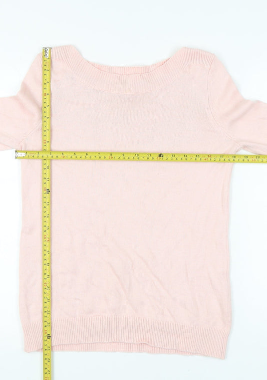 Boden Women’s Pink Boat Neck Long Sleeve Pullover Jumper M