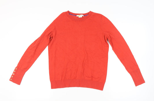 Boden Women's Red Crew Neck Cotton Blend Jumper Size M