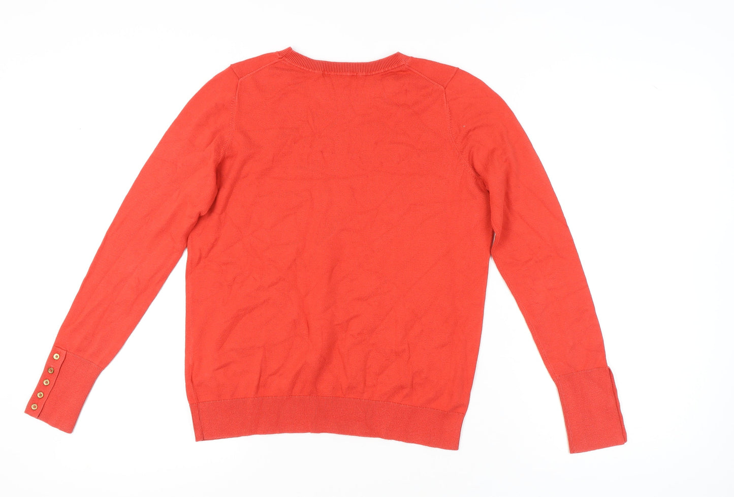 Boden Women's Red Crew Neck Cotton Blend Jumper Size M