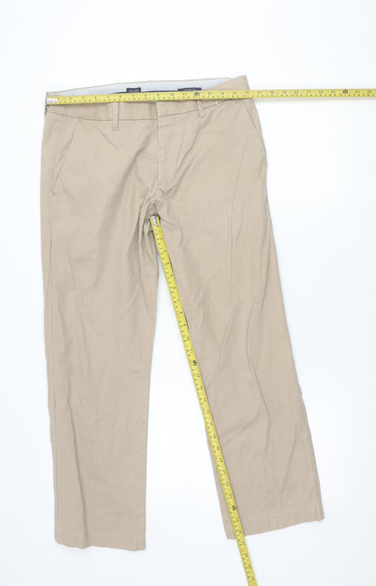 Gap Men's Beige Tailored Khakis Trousers Straight Leg 32x32