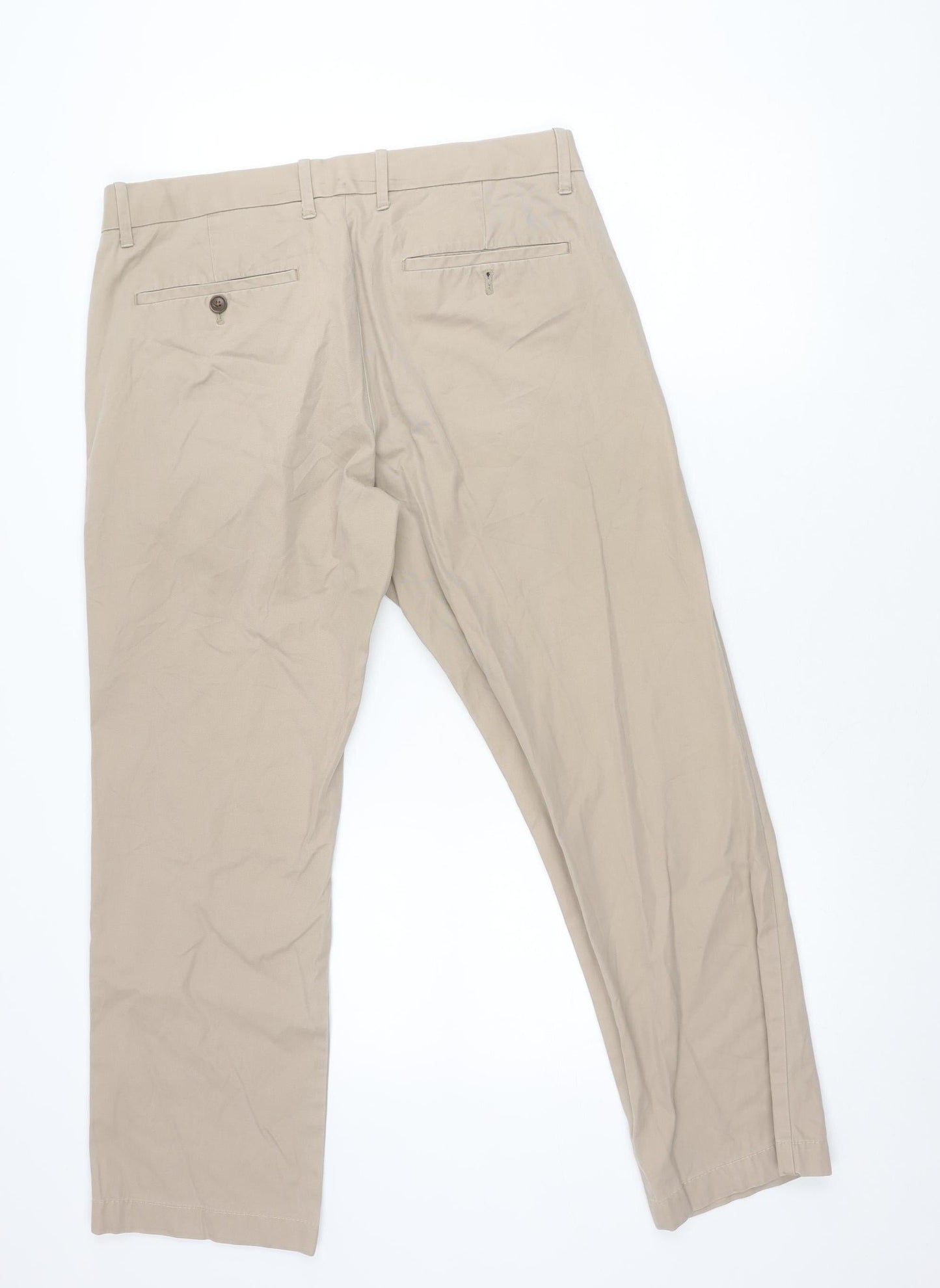 Gap Men's Beige Tailored Khakis Trousers Straight Leg 32x32