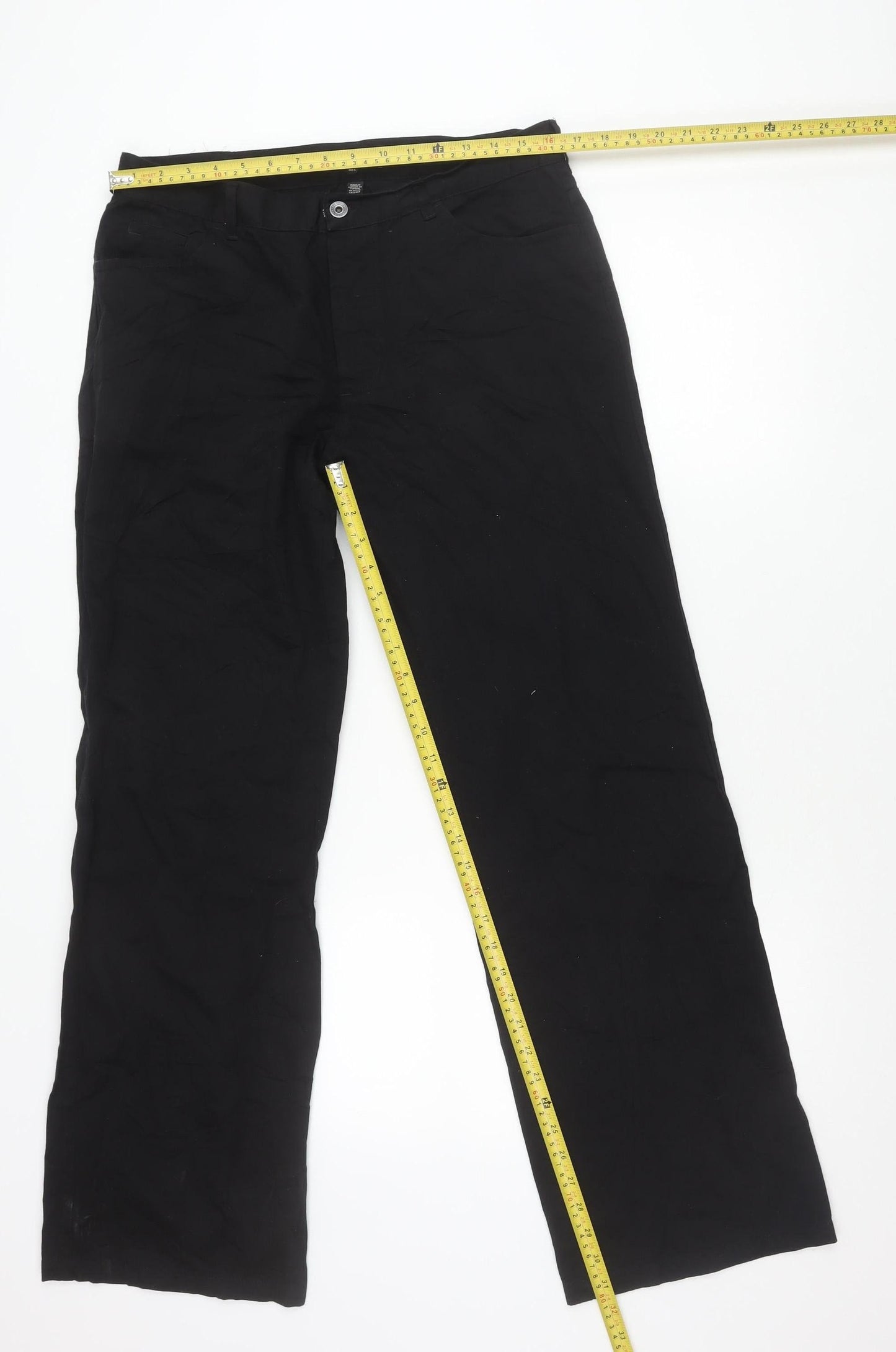 Ted Baker Women’s Black 16 Tall Chino Trousers 100% Cotton Straight Leg