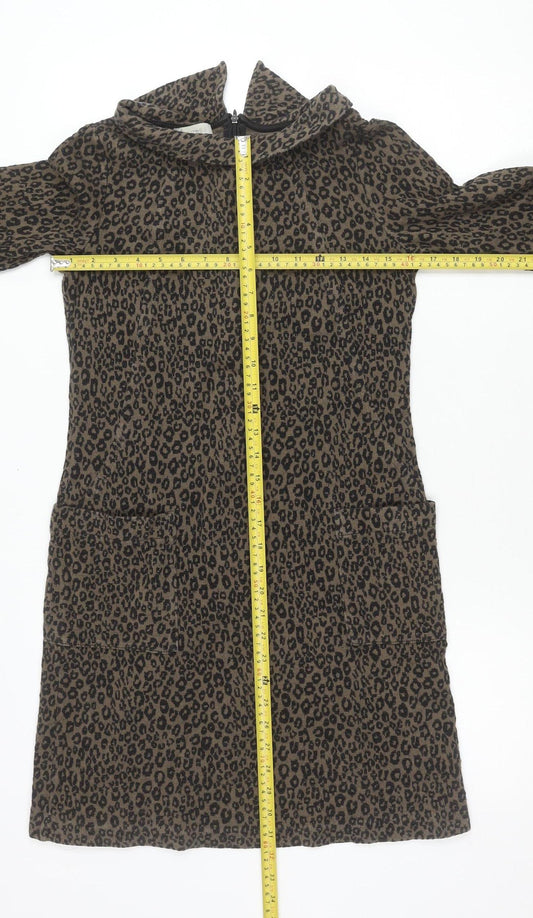 Hobbs Women’s Brown Leopard Print Sheath Dress Size 16