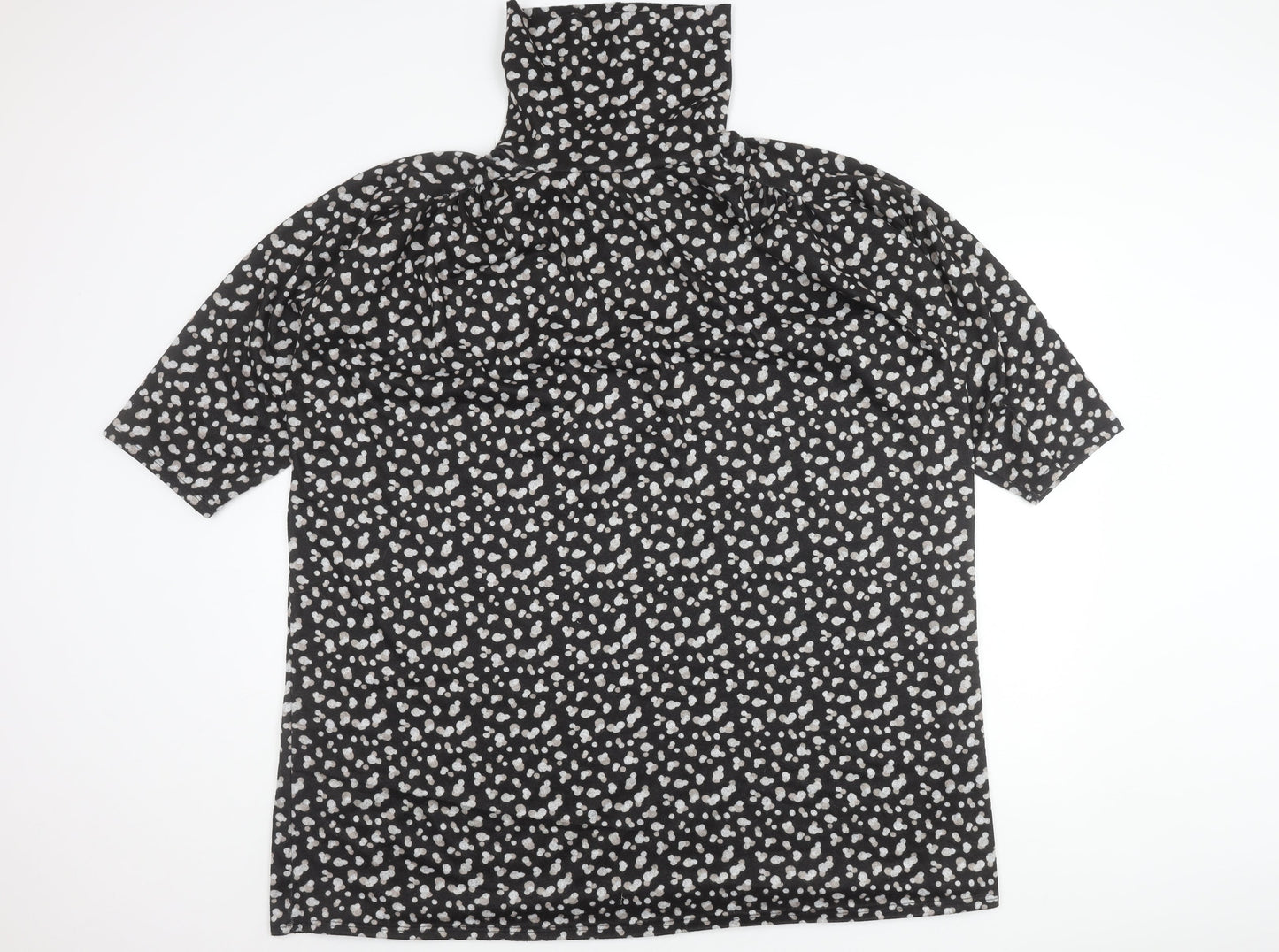 Principles Women’s Black Animal Print Roll Neck Shift Dress Size 18