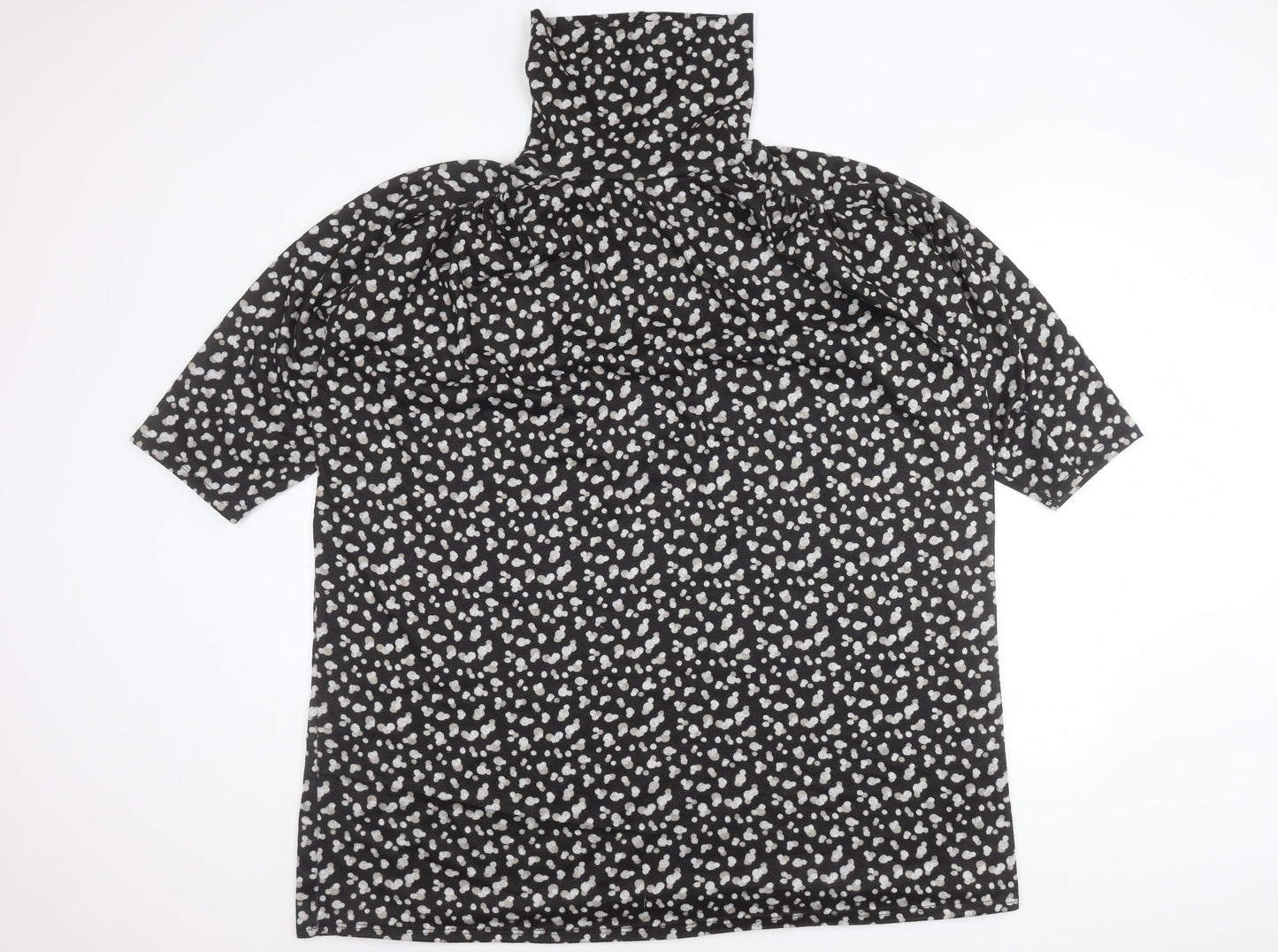 Principles Women’s Black Animal Print Roll Neck Shift Dress Size 18
