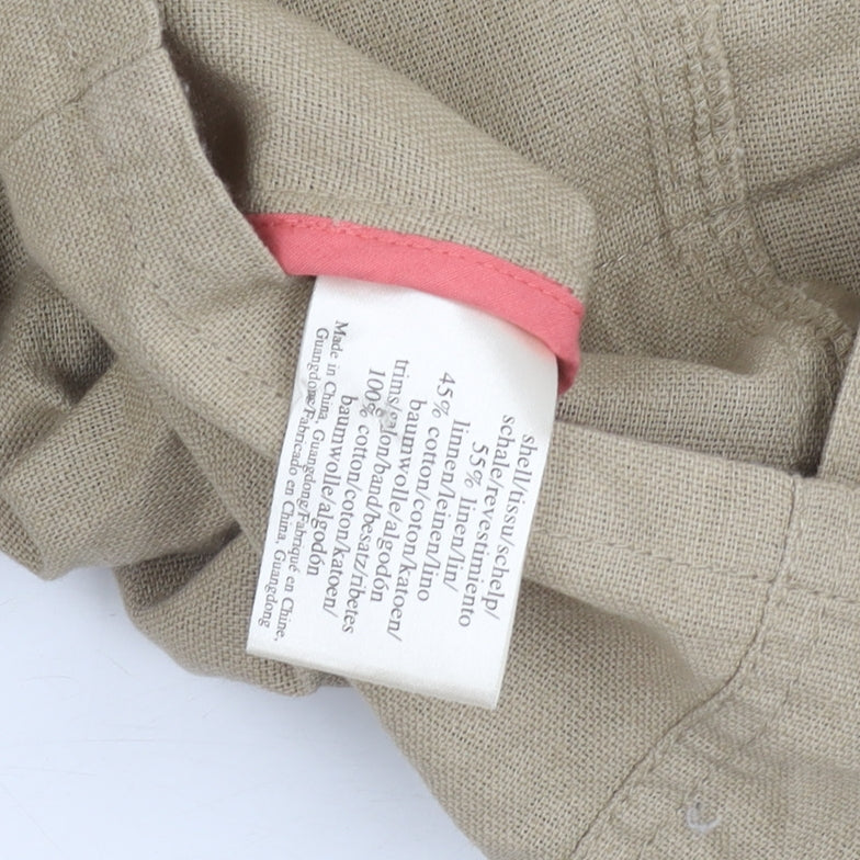 Laura Ashley Women’s Beige Military Jacket UK 8 Cotton Linen Long Sleeve