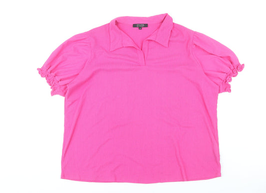 JD Williams Women’s Pink Plus Size 24 Summer Puff Sleeve Blouse