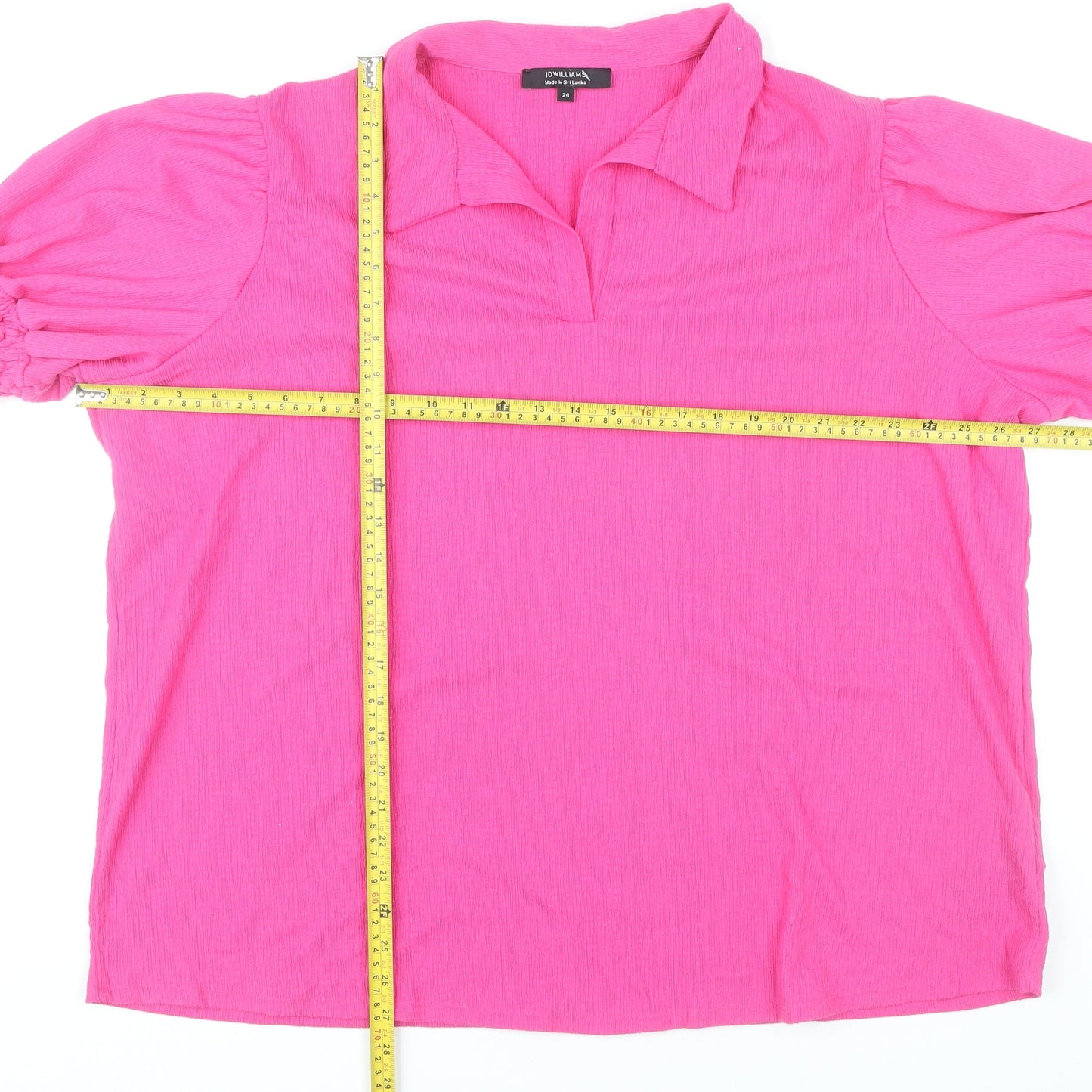 JD Williams Women’s Pink Plus Size 24 Summer Puff Sleeve Blouse