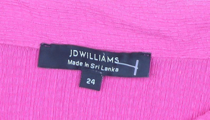 JD Williams Women’s Pink Plus Size 24 Summer Puff Sleeve Blouse