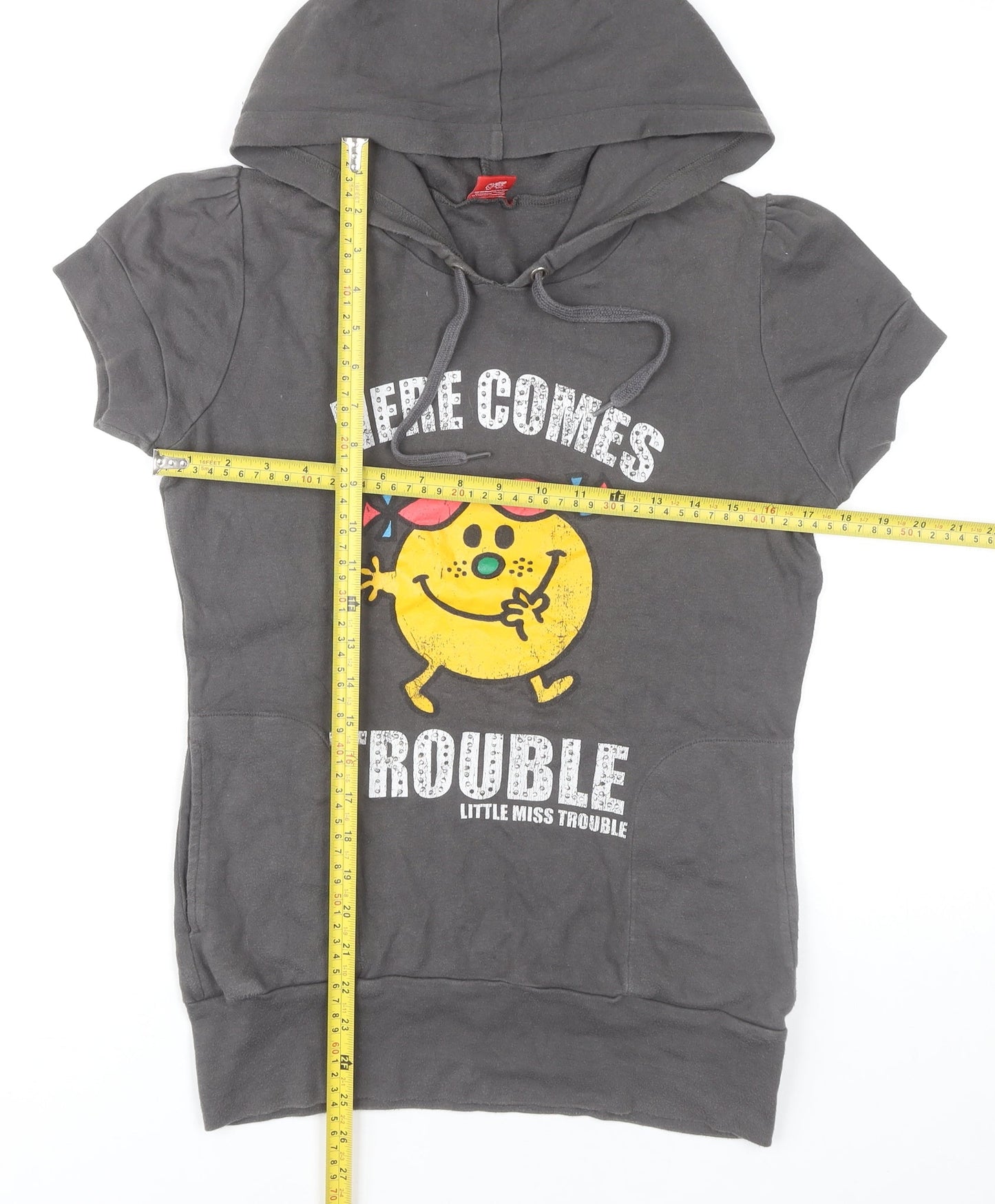 Maven Little Miss Women’s Grey Hoodie UK 10 Short Sleeve Hooded Pullover
