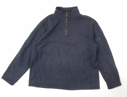Mountain Warehouse Men’s Blue XL 1/4 Zip Fleece Sweatshirt Hiking