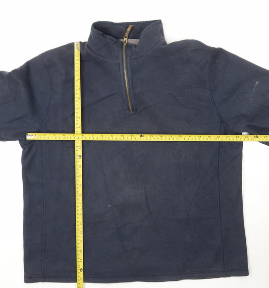 Mountain Warehouse Men’s Blue XL 1/4 Zip Fleece Sweatshirt Hiking
