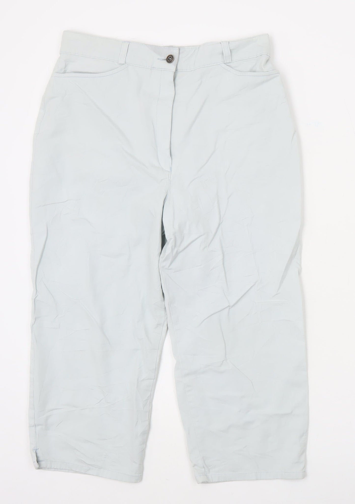 Zaffiri Women’s Grey Capri Trousers Size 14 Cotton Blend