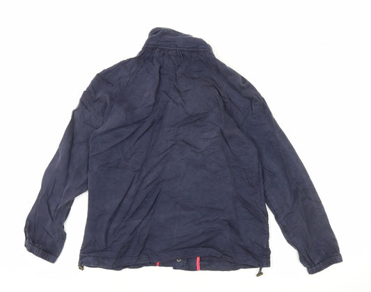 Joules Womens Blue Cotton Mid-Length Casual Jacket Size 10