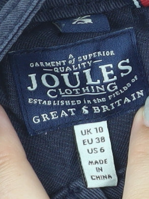 Joules Womens Blue Cotton Mid-Length Casual Jacket Size 10