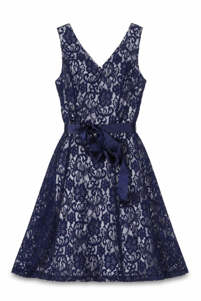 Quiz Women’s Blue Lace A-Line Knee Length Dress Size 10
