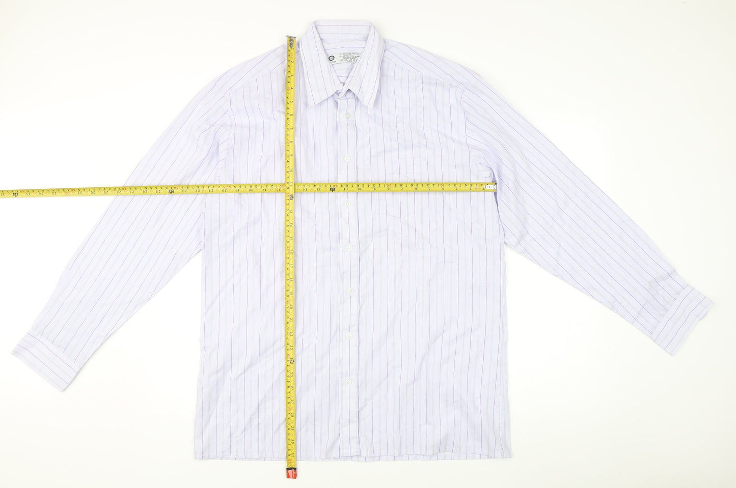 C&A Men’s White Striped Long Sleeve Dress Shirt Size 16 Formal