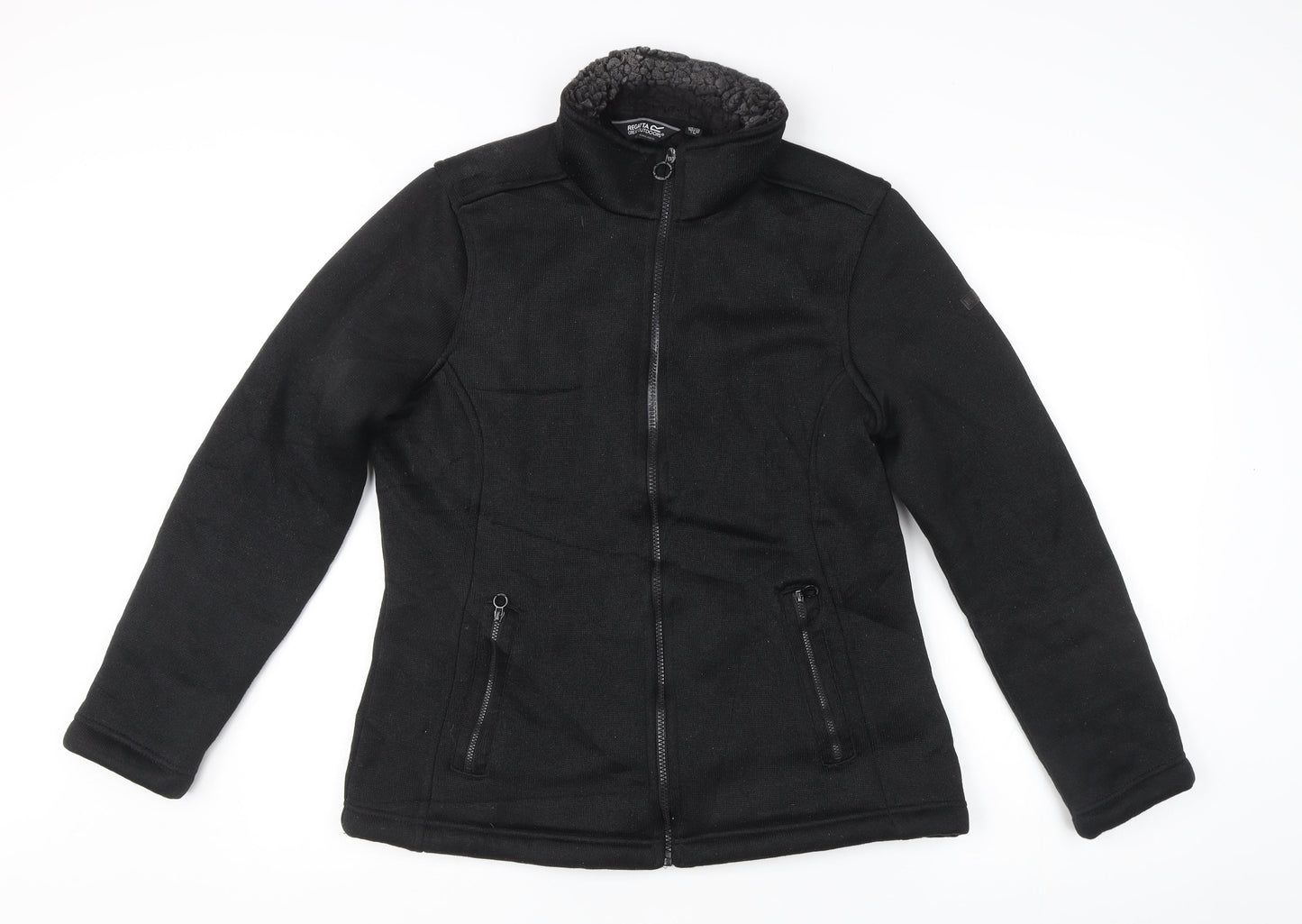 Regatta Women’s Black Fleece Mid-Length Jacket Size 14 Full Zip Outdoor