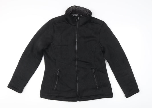 Regatta Women’s Black Fleece Mid-Length Jacket Size 14 Full Zip Outdoor