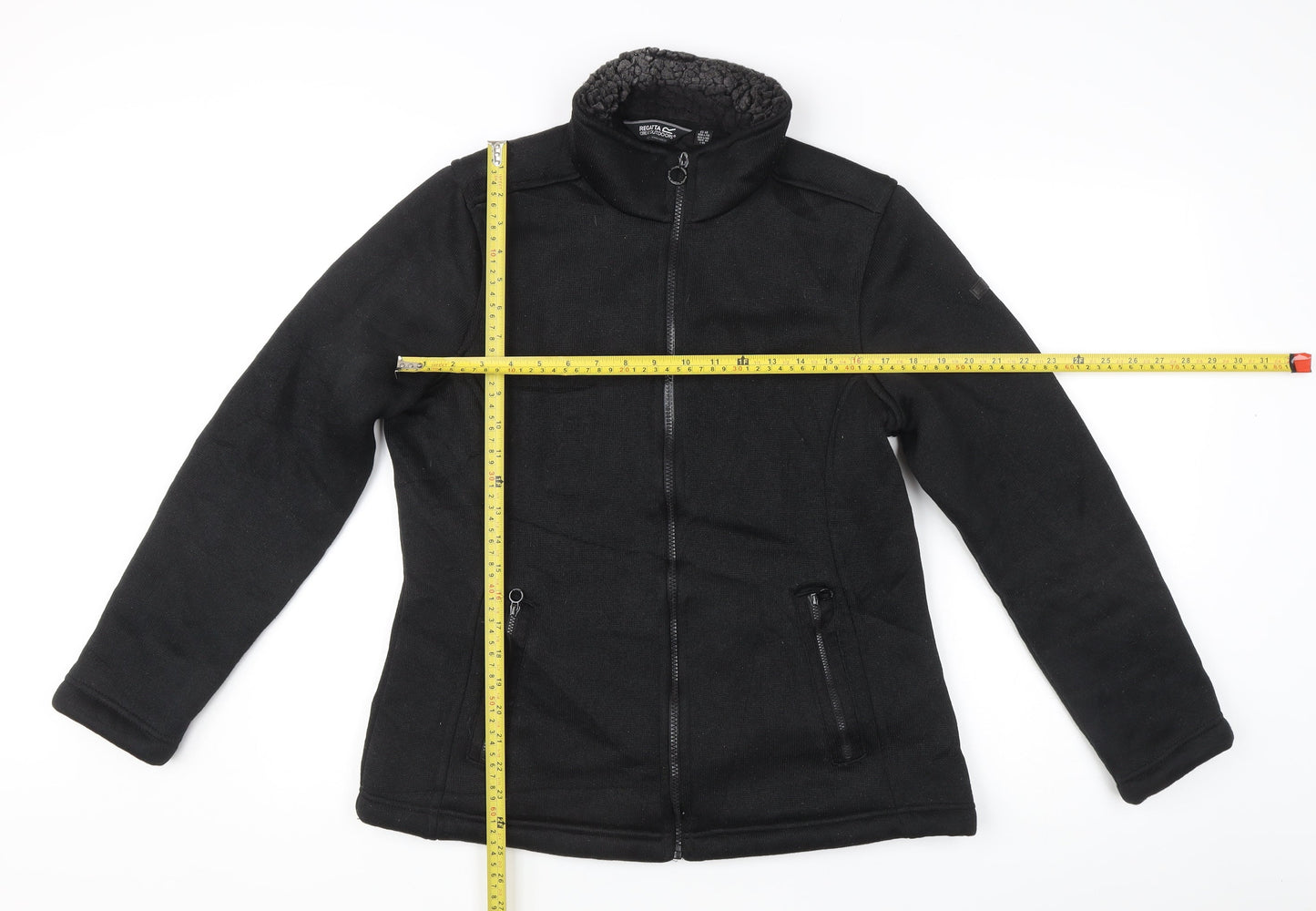 Regatta Women’s Black Fleece Mid-Length Jacket Size 14 Full Zip Outdoor